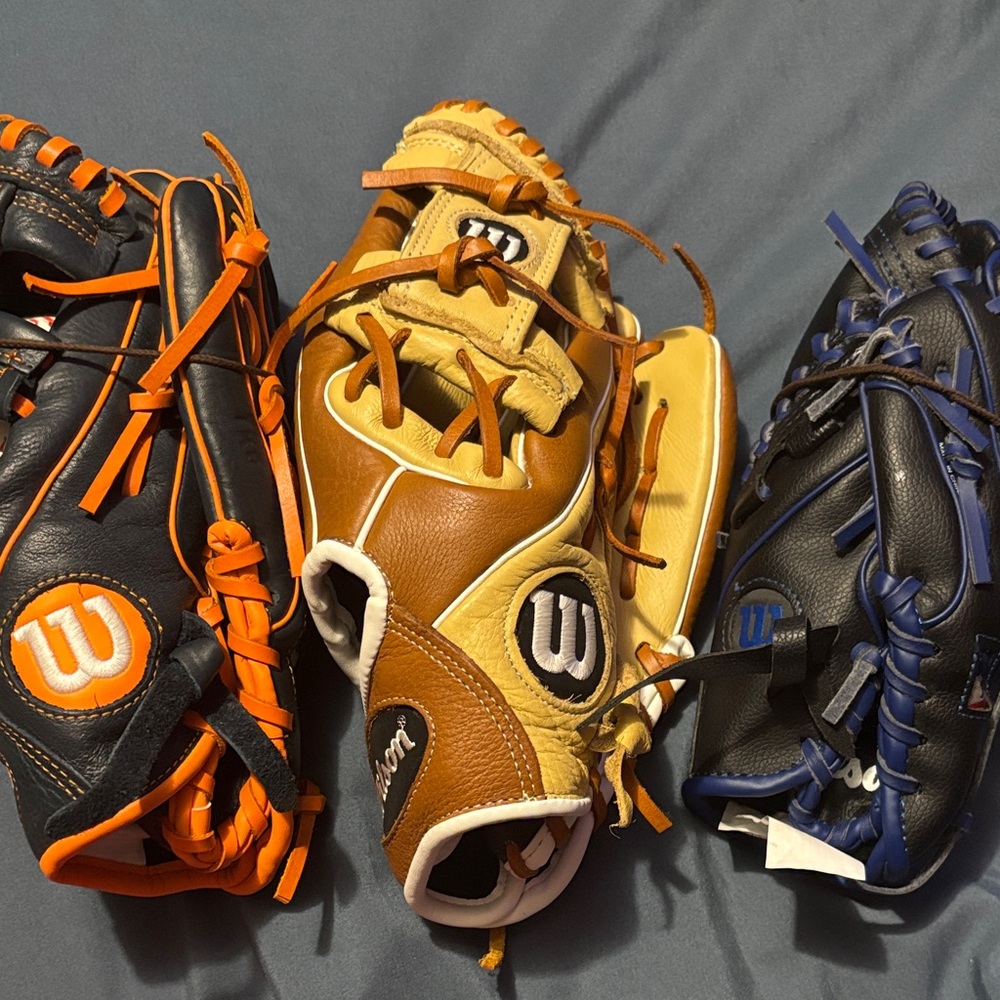 Wilson Baseball Gloves Trio
